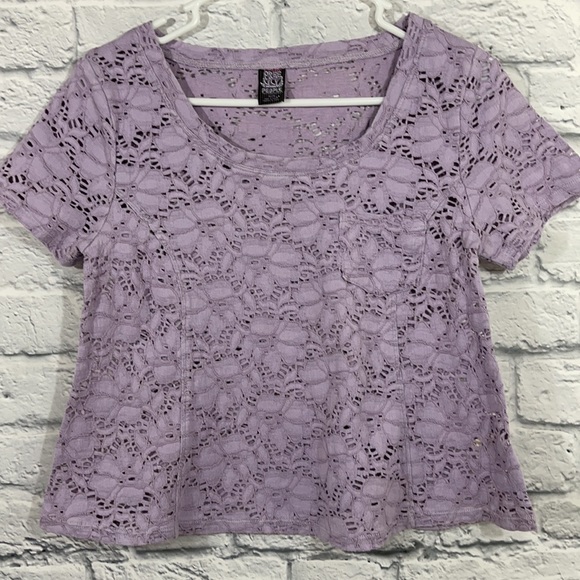 Free People Lavender Lace Crop Top - Picture 5 of 5